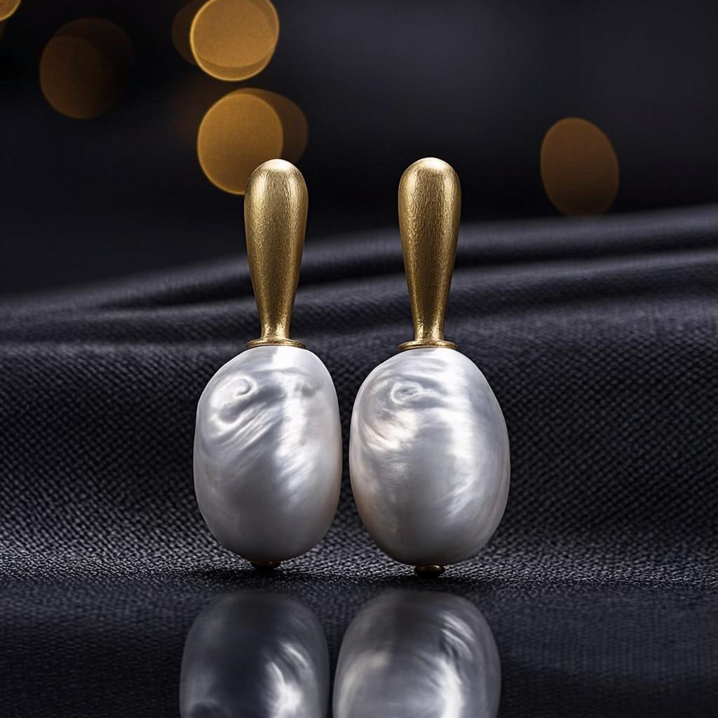 Boucles Pendantes « Perle du Fleuve »