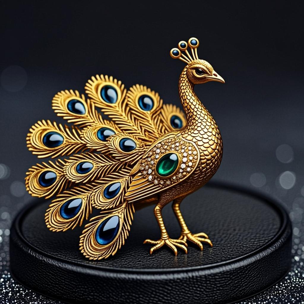 Broche Paon « Danse de Casamance »